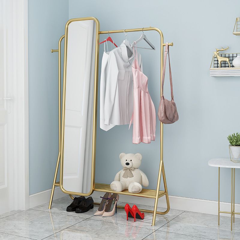 Glamargtrack Metall gerahmt Hanging Rail Regal Eingangshalle mit Spiegel