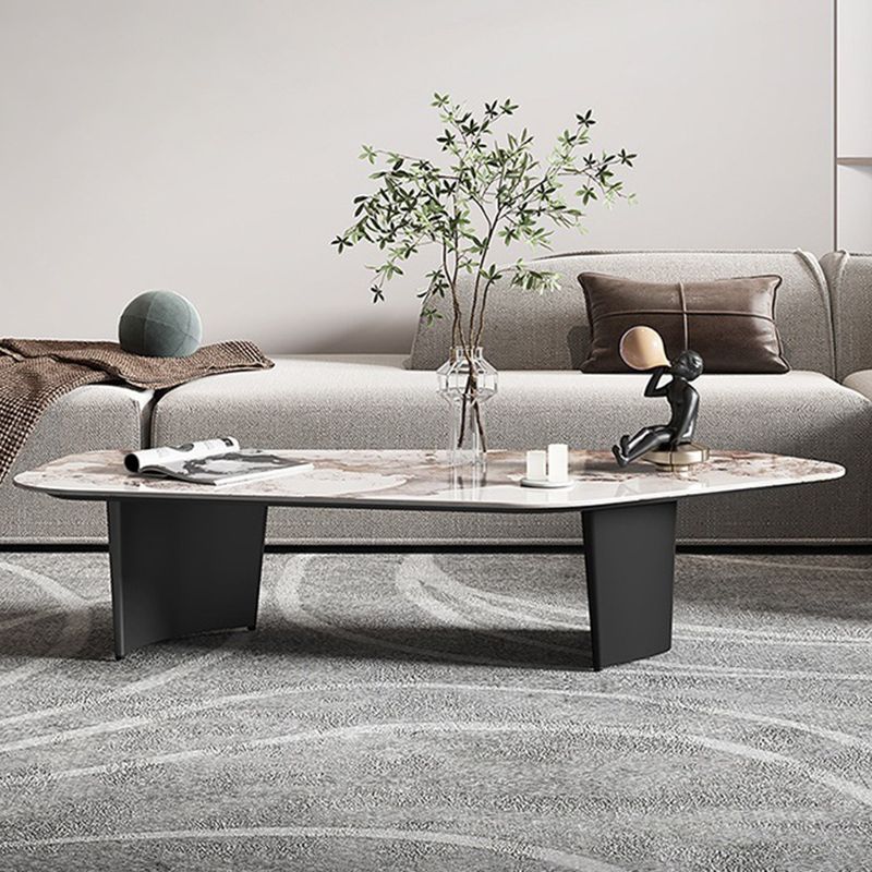 Glam Irregular Slate Top Cocktail Table Sled 15.7" H Coffee Table Clearhalo 'Coffee & Accent Tables' 'Coffee Tables' 'coffee_tables' 'furn' 'furn_coffee_tables' 'Furniture' 'Living Room Furniture' 1200x1200_d6ebd4c1-8cb0-4078-848e-6fa2b13f77e8