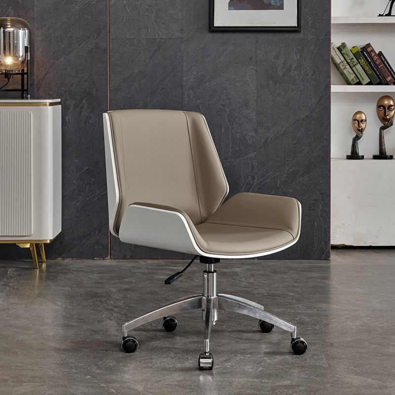Low Back Office Chair Armless Leather Desk Chair with Wheels Clearhalo 'furn' 'furn_office_chair' 'Furniture' 'Office Chairs' 'Office Furniture' 'office_chair' 1200x1200_d6ec88b0-7824-4470-ae38-7637340f72aa