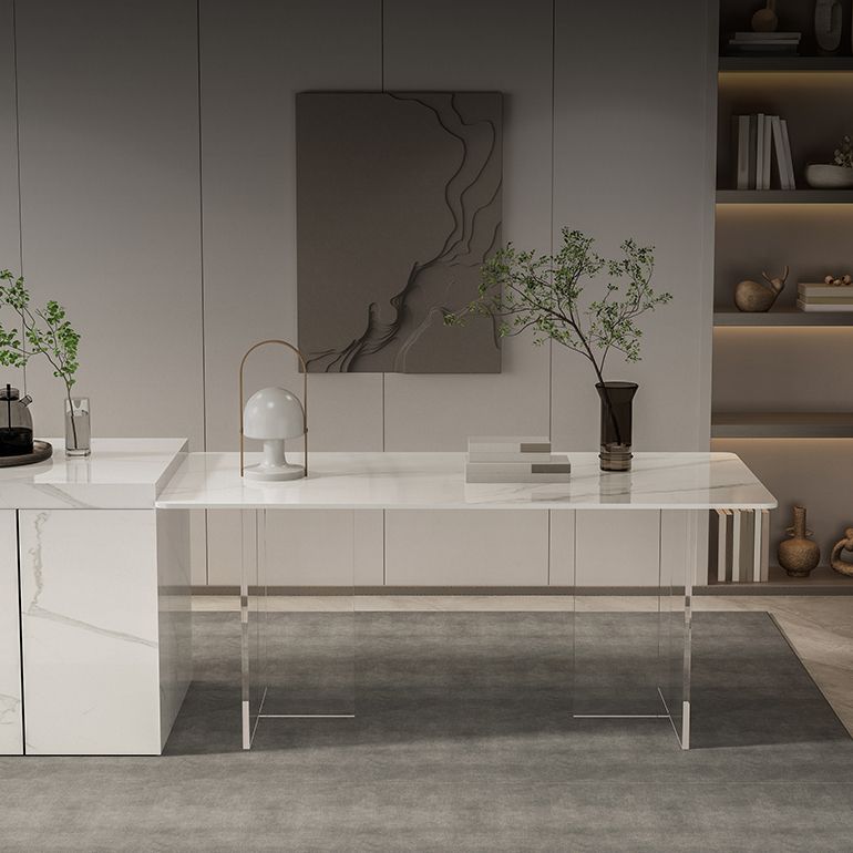Modern 1/2/5/7 Pieces Rectangle Dining Set Sintered Stone Top Table with Leather Chairs Clearhalo 'Dining Room Sets' 'Dining Tables & Seating' 'dining_room_set' 'furn' 'furn_dining_room_set' 'Furniture' 'furniture_dining_room_set' 'Kitchen & Dining Furniture' 'kitchen&dining_furn' 'kitchen' 1200x1200_d6eeb442-77dc-4bad-96e5-37a17d64ad36