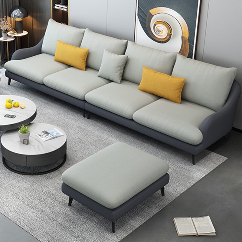126.0"W √ó 59.06"D √ó 35.83"H Faux Leather Recessed Arm Sectional with Slipcovered Clearhalo 'furn' 'furn_sectionals' 'Furniture' 'furniture_sectionals' 'Living Room Furniture' 'Sectionals' 1200x1200_d6ef1ec2-c276-41b1-811b-dabc21986451