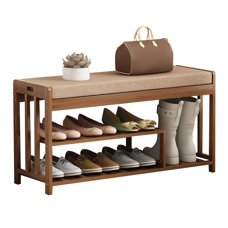 10.6"W Contemporary Entryway Bench Wood Cushioned Seating Bench Clearhalo 'Benches' 'Chairs & Seating' 'furn' 'furn_benches' 'Furniture' 'Living Room Furniture' 1200x1200_d6ef6227-aee7-470a-94d8-139119369ab2