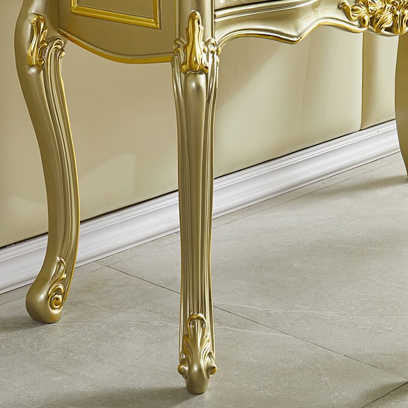 Victorian 19.68 "tavolo da trucco largo in legno massiccio di trucco con cassetti con cassetti