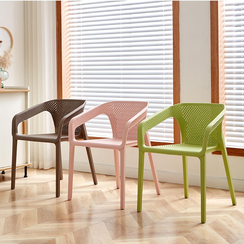 Modern Coffee Shop Plastic Arm Chair Matte Finish Solid Back Dining Chair Clearhalo ' kitchen&dining_furn' 'Dining Chairs' 'Dining Tables & Seating' 'dining_chair' 'furn' 'furn_dining_chair' 'Furniture' 'furniture_dining_chair' 'Kitchen & Dining Furniture' 'kitchen' 1200x1200_d6f19f5e-27e3-4ffa-9646-48b0256b8c61