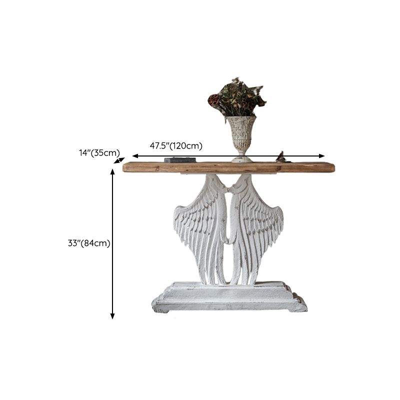 棚付きの木製フランスのカントリーコンソールテーブル苦しめられたアクセントテーブル