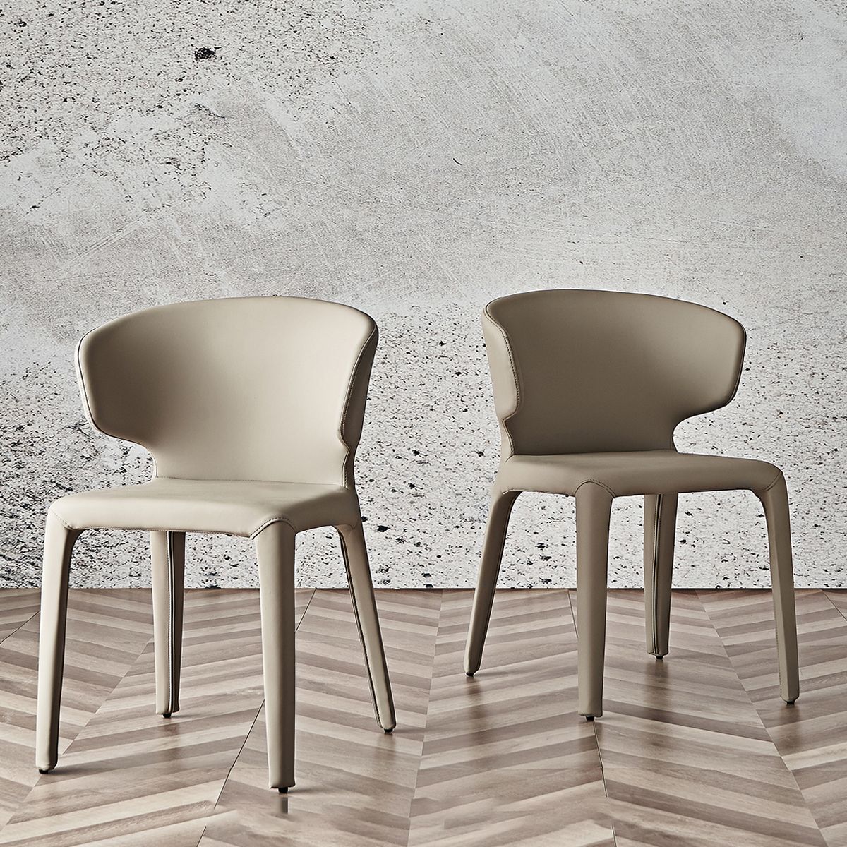 Modern Faux Leather Dining Chair Wingback Side Chair for Home Use Clearhalo ' kitchen&dining_furn' 'Dining Chairs' 'Dining Tables & Seating' 'dining_chair' 'furn' 'furn_dining_chair' 'Furniture' 'furniture_dining_chair' 'Kitchen & Dining Furniture' 'kitchen' 1200x1200_d6f606de-df9d-4b31-a103-4ee817ee1309