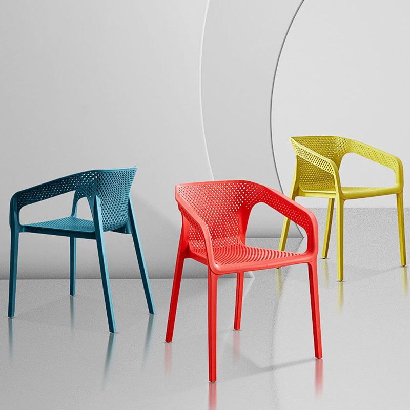 Plastic Scandinavian Kitchen Dining Room Armchair Solid Back Chair Clearhalo ' kitchen&dining_furn' 'Dining Chairs' 'Dining Tables & Seating' 'dining_chair' 'furn' 'furn_dining_chair' 'Furniture' 'furniture_dining_chair' 'Kitchen & Dining Furniture' 'kitchen' 1200x1200_d6f7ef08-0370-4918-b92a-f4b322b5170a