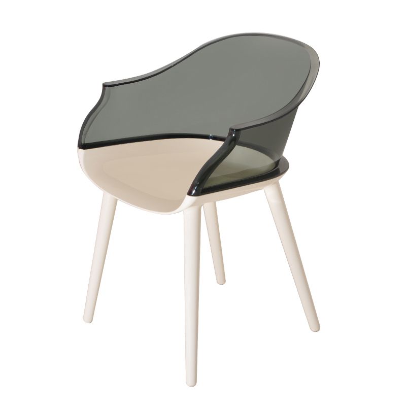 Scandinavian Style Plastic Chair Kitchen Solid Back Single Dining Arm Chair Clearhalo ' kitchen&dining_furn' 'Dining Chairs' 'Dining Tables & Seating' 'dining_chair' 'Furniture' 'furniture_dining_chair' 'Kitchen & Dining Furniture' 'kitchen' 1200x1200_d6f86d01-b7f9-4c3f-89bd-210a9332514f