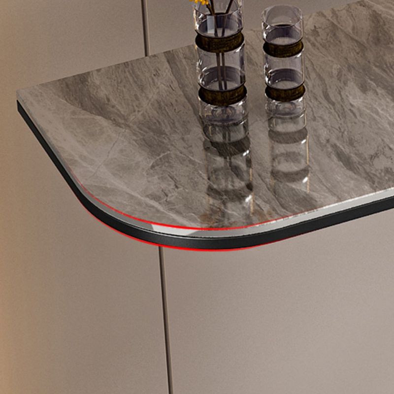 12 Inch Wide Glam Accent Table Half Moon Metal Console Table for Hall