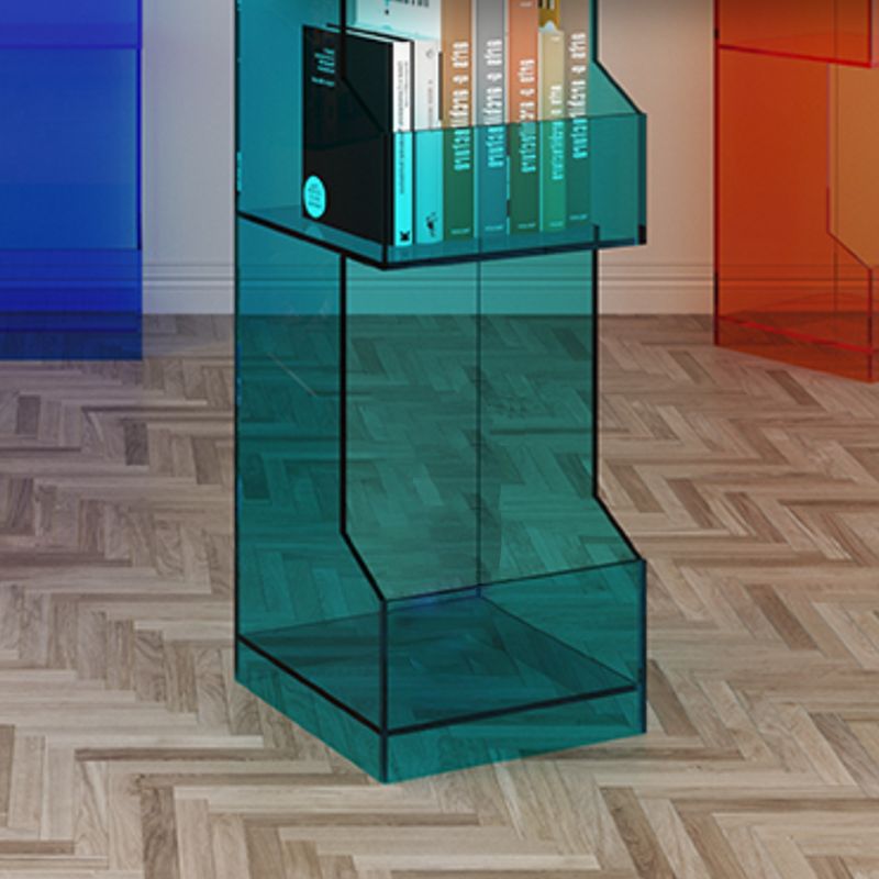 Acrylic Closed Back Bookshelf Standard Scandinavian Bookcase with Shelves Clearhalo 'Bookcases' 'furn' 'furn_bookcases' 'Furniture' 'Office Furniture' 1200x1200_d6fc790e-e711-44d6-9cab-b81de59a7284
