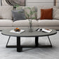 Oval Coffee Table Cocktail Table Slate Coffee Table for Living Room