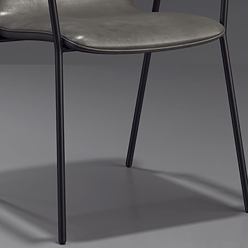 Industrial Faux Leather Dining Chairs Indoor-Outdoor Arm Chair Clearhalo 'Dining Chairs' 'Dining Tables & Seating' 'dining_chair' 'furn' 'furn_dining_chair' 'Furniture' 'Kitchen & Dining Furniture' 1200x1200_d6feba84-6c8c-48cc-9474-c6c3ad28e489