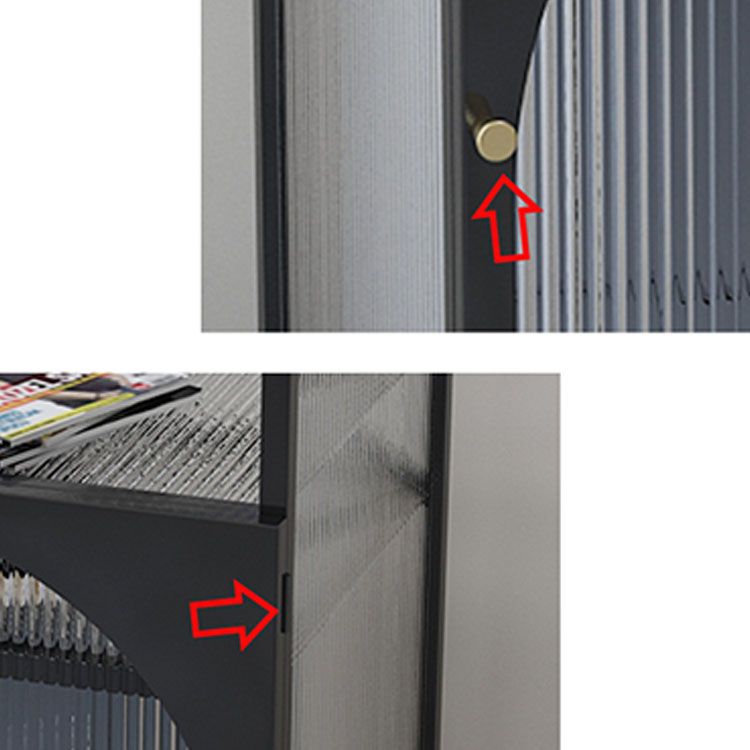 Knoppen krassenbestendige moderne ijzeren accentkast met glazen top