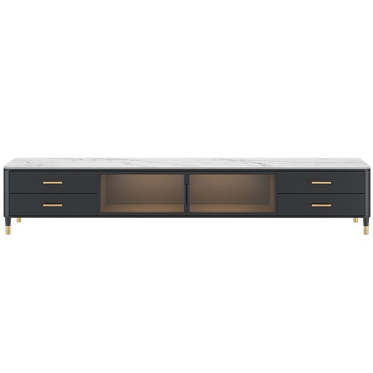 17.75 "W TV Stand Stand Glam -stijl ingesloten opslag tv -console met 4 laden