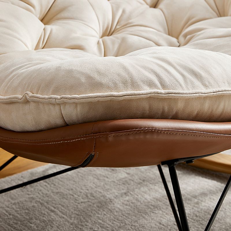 Chaise à bascule moderne chaise d'accent à bascule en bois avec touflé