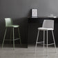 Taburete de bar de cuero de PU de estilo moderno, taburete de bar con asiento cuadrado y patas de metal