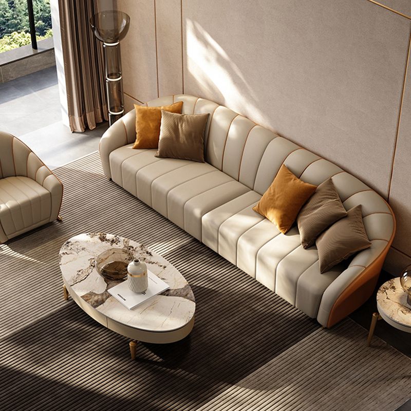 Section des bras en pente canapé sectionnel en cuir authentique pour le salon