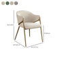 Metal Solid Back Arm Dining Chair Glam Chair for Dining Room