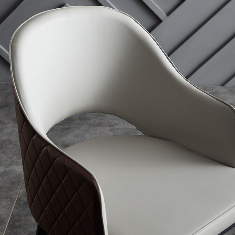 Sillas de comedor de cuero de falso silla lateral de comedor abierto para el hogar