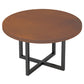 Mesa redonda de comedor moderna, mesa de madera con patas de metal para el hogar