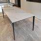 Rectangle Home Dining Table Sintered Stone Metal Frame Table with Four-leg Clearhalo ' dining_table' 'Dining Tables & Seating' 'Dining Tables' 'Furniture' 'furniture_dining_table' 'Kitchen & Dining Furniture' 'kitchen&dining_furn' 'kitchen' 'kitchen_dining_table' 1200x1200_d7030b45-c19c-407a-aa84-0e89034e1251