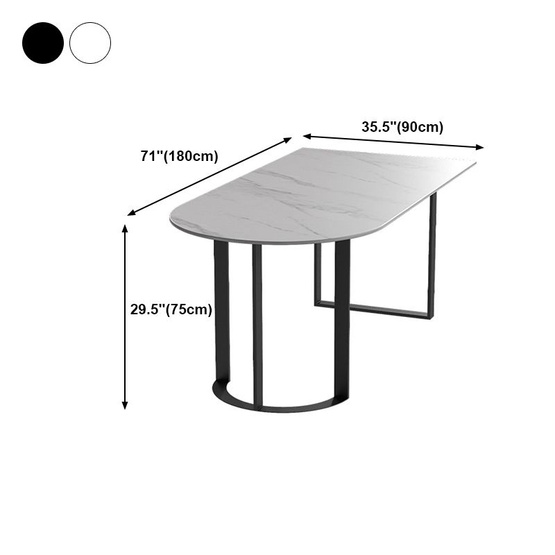 Free Form Sintered Stone Top Table for Restaurant Luxury Dining Table with Double Pedestal Clearhalo 'Dining Tables & Seating' 'Dining Tables' 'dining_table' 'furn' 'furn_dining_table' 'Furniture' 'furniture_dining_table' 'Kitchen & Dining Furniture' 'kitchen' 'kitchen_dining_table' 1200x1200_d70567cf-3bcd-4766-bc88-48c00933a2c5