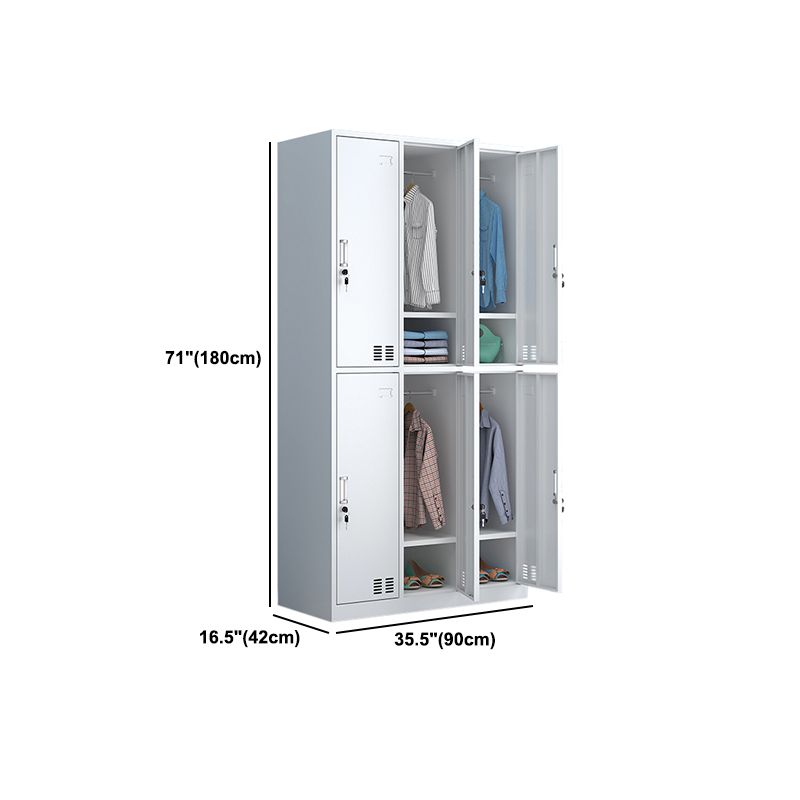 Moderne stijl garderobe witte kleur metalen garderobe kast met deuren