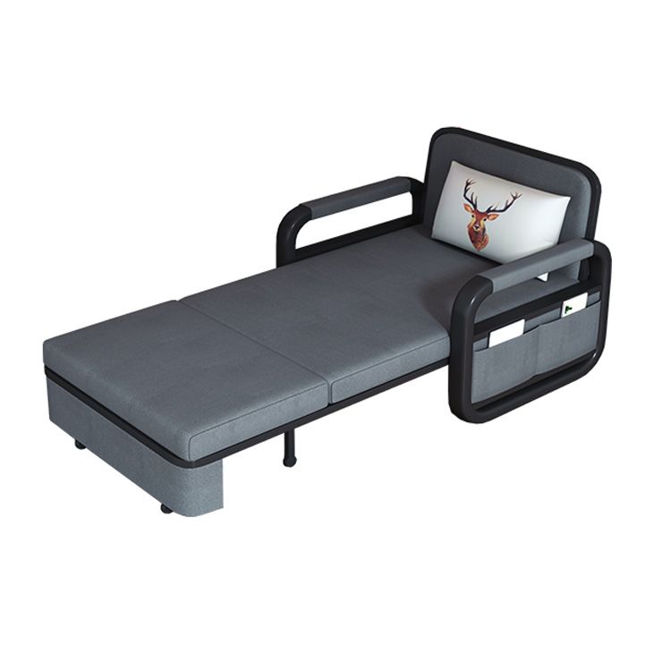 Gray Pillow Included Sofa Futon Square Arm Cushion Back Convertible Sofa Clearhalo 'furn' 'furn_futons' 'Furniture' 'Futons & Daybeds' 'Futons' 'Living Room Furniture' 1200x1200_d7067720-d2d3-46e1-a77e-d9ff5c2ae499