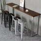 Footrest Backrest Counter-height Stool Industrial Wood and Metal Counter Chair in Silver