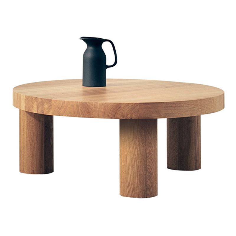 Scandinavian Round Solid Wood Coffee Table Natural 3 Legs Cocktail Table Clearhalo 'Coffee & Accent Tables' 'Coffee Tables' 'coffee_tables' 'furn' 'furn_coffee_tables' 'Furniture' 'Living Room Furniture' 1200x1200_d7084d3f-3608-4583-b509-63ac962bf2d7