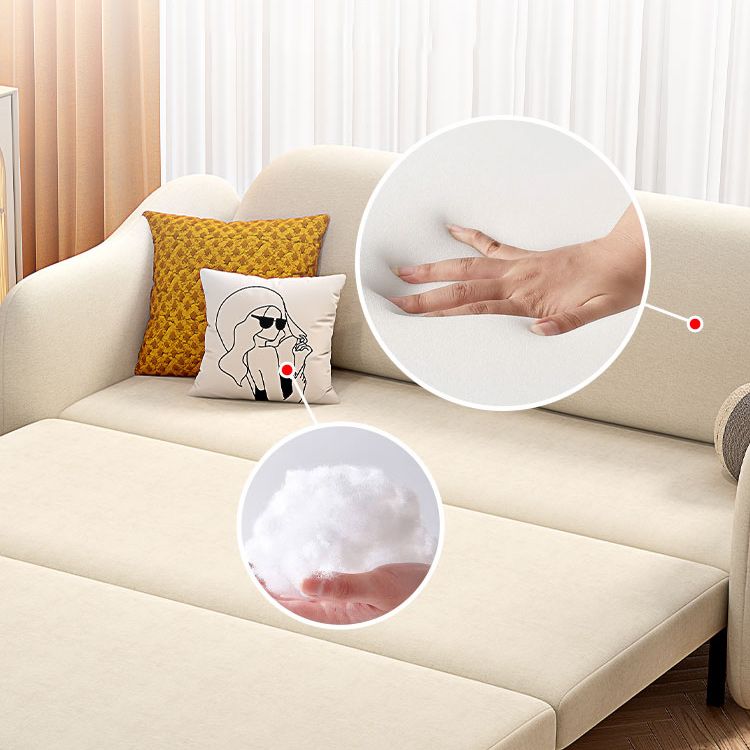 Beige Cushion Back Futon Foldable Pillow Included Sleeper Sofa Clearhalo 'furn' 'furn_futons' 'Furniture' 'Futons & Daybeds' 'Futons' 'Living Room Furniture' 1200x1200_d708e2af-77c7-424b-8dcf-5f6f51a4af78