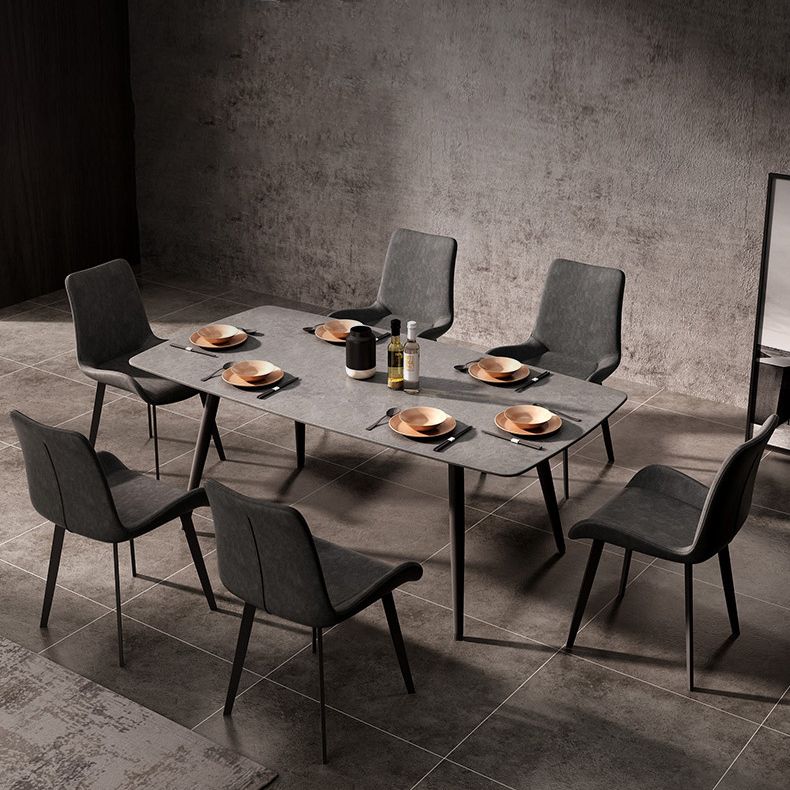 Metal Contemporary Rectangular Dining Table Sintered Stone Table for Kitchen and Dining Room Clearhalo ' dining_table' 'Dining Tables & Seating' 'Dining Tables' 'furn' 'furn_dining_table' 'Furniture' 'furniture_dining_table' 'Kitchen & Dining Furniture' 'kitchen&dining_furn' 'kitchen' 'kitchen_dining_table' 1200x1200_d709199e-d631-4c56-ada3-b7c6206ccfa1