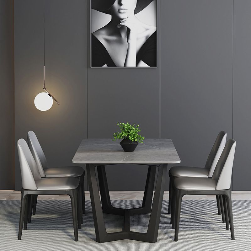 Grey Designer 1/2/5/6/7 Pieces Dining Table Set Rectangle Stone Dinette Set Clearhalo 'Dining Room Sets' 'Dining Tables & Seating' 'dining_room_set' 'furn' 'furn_dining_room_set' 'Furniture' 'Kitchen & Dining Furniture' 1200x1200_d709634d-de86-4652-93be-85e4ed3c0132