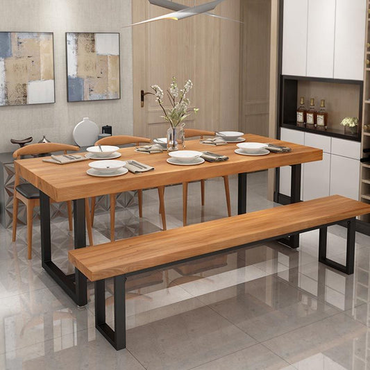 産業1/5ピースダイニングセット長方形の松の木材ダイニングテーブルリビングルーム