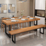 Industriële 1/5 stukken Dinerset rechthoekige dennenhout eettafel voor woonkamer