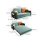 Square Arms Futon Foldable Pillow Included Green Sleeper Sofa with Storage