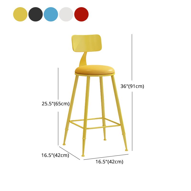 Modern Leather Seats Barstool Metal 4 Legs Base Colorful Bar Stool for Living Room Clearhalo 'Bar Furniture' 'Bar Stools' 'bar_stools' 'furn' 'furn_bar_stools' 'furniture_bar_stools' 'Kitchen & Dining Furniture' 'kitchen&dining_furn' 'kitchen' 'kitchen_furn' Furniture' 1200x1200_d70cb742-d20c-4f96-b41b-d3f6e302fba7
