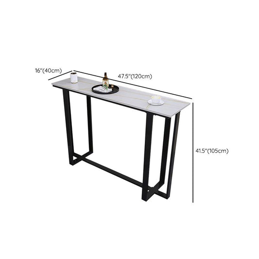 Modern Style Stone Bar Dining Table Rectangle Bar Table in White
