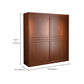 Rubber Wood Frame Wardrobe Freestanding Wardrobe Armoire with Shelves and Clothes Rail Clearhalo 'Armoires & Wardrobes' 'armoires_wardrobes' 'Bedroom Furniture' 'furn' 'furn_armoires_wardrobes' 'Furniture' 1200x1200_d70e5c99-fd44-4ce0-b2cd-5a6c01e4e11c