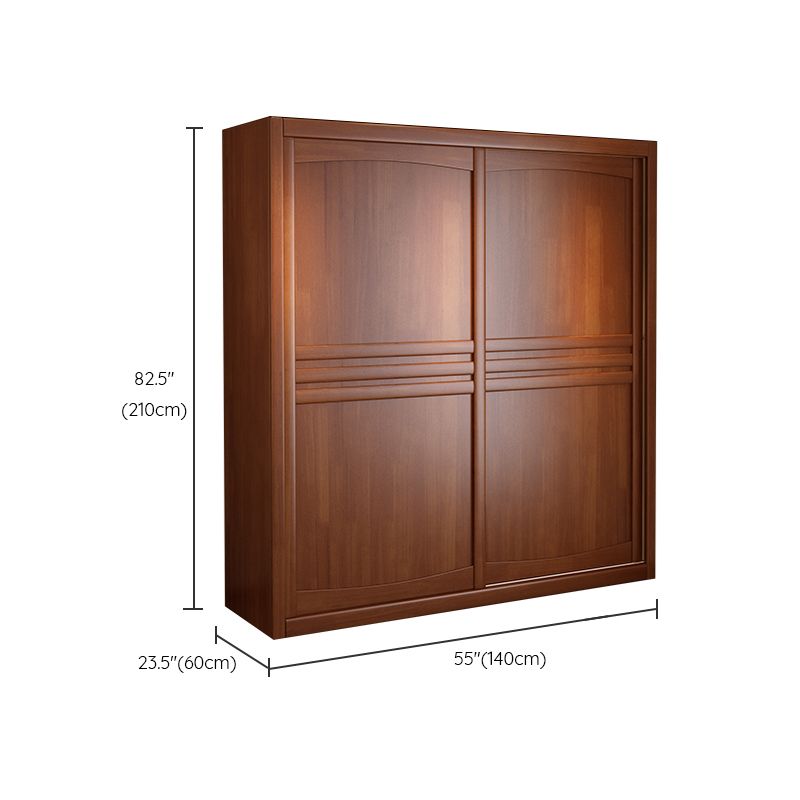 Rubber Wood Frame Wardrobe Freestanding Wardrobe Armoire with Shelves and Clothes Rail Clearhalo 'Armoires & Wardrobes' 'armoires_wardrobes' 'Bedroom Furniture' 'furn' 'furn_armoires_wardrobes' 'Furniture' 1200x1200_d70e5c99-fd44-4ce0-b2cd-5a6c01e4e11c