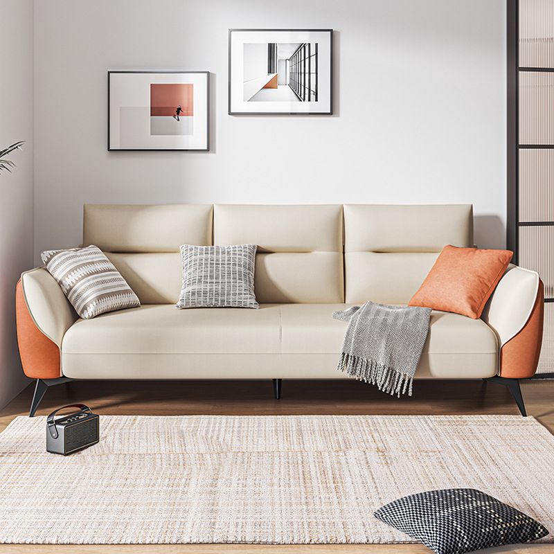 Contemporary Glam Faux Leather Sofa with Storage, Square Arm for Living Room Clearhalo 'furn' 'furn_sofas' 'Furniture' 'Living Room Furniture' 'Sofa' 'sofas' 1200x1200_d70ee928-63ec-4114-9ca5-e0084b322fae