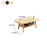 Nordic Style Rectangular 4 Legs Base Solid Wood Table with Storage Rack Coffee Table Clearhalo 'Coffee & Accent Tables' 'Coffee Tables' 'coffee_tables' 'furn' 'furn_coffee_tables' 'Furniture' 'Living Room Furniture' 1200x1200_d711b85b-35e7-4887-94f3-0448b033d4fb