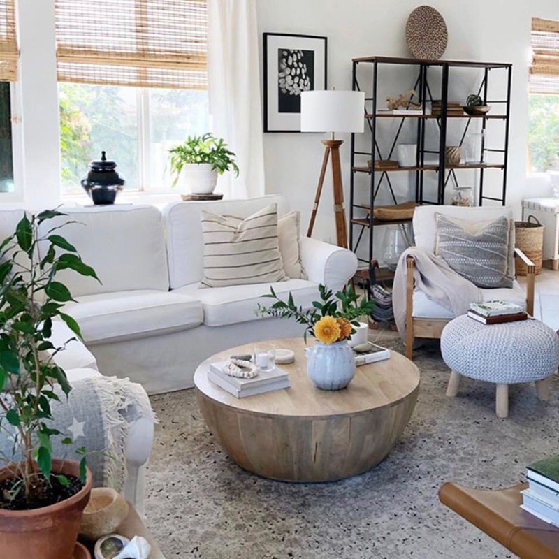 Tavolino in legno massiccio in legno scandinavo 14,96 "h 1 tavolo da cocktail singolo