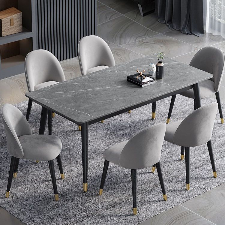 Metal Contemporary Rectangular Dining Table Sintered Stone Top Table with Black Legs Clearhalo ' dining_table' 'Dining Tables & Seating' 'Dining Tables' 'furn' 'furn_dining_table' 'Furniture' 'furniture_dining_table' 'Kitchen & Dining Furniture' 'kitchen&dining_furn' 'kitchen' 'kitchen_dining_table' 1200x1200_d71234cf-119a-4639-9a56-52142e59d4aa