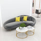 Contemporary Sloped Arm Sofa Velvet Curved Sofa for Living Room, Apartment