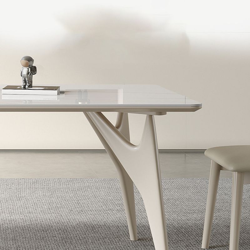 Mesa de comedor de cocina contemporánea, mesa de comedor rectangular de 4 patas