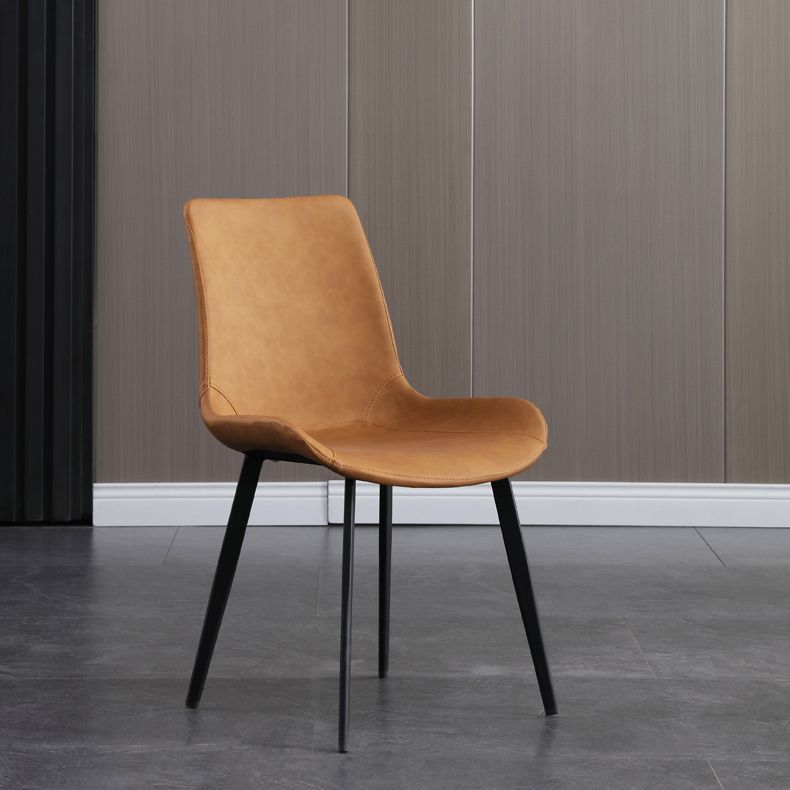 Scandinavian Metal Dining Chairs Dining Room Solid Back Armless Chairs Clearhalo ' kitchen&dining_furn' 'Dining Chairs' 'Dining Tables & Seating' 'dining_chair' 'furn' 'furn_dining_chair' 'Furniture' 'furniture_dining_chair' 'Kitchen & Dining Furniture' 'kitchen' 1200x1200_d7145fe0-7fc9-4793-88fe-1b4bd390e614