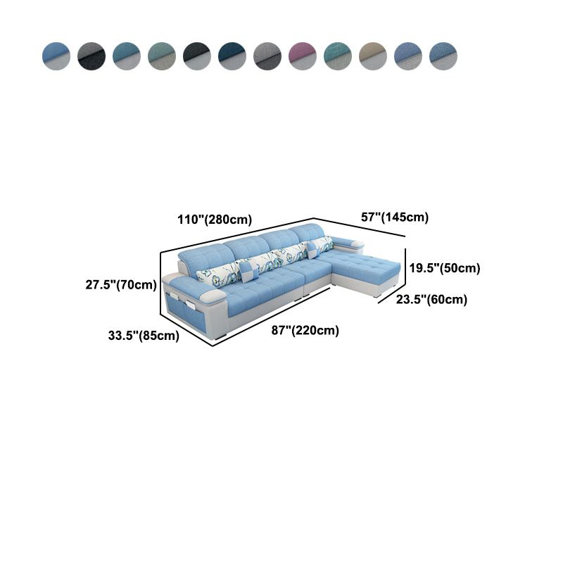 Pillow Top Arm Sofa with Storage and Ottoman Included for Living Room