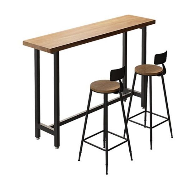 Modern 1/7 Pieces Bar Table Set Rectangle Pine Wood Counter Table for Milk Tea Shop Clearhalo 'Bar Furniture' 'furn' 'furn_home_bar_bar_sets' 'Furniture' 'Home Bars & Bar Sets' 'home_bar_bar_sets' 'Kitchen & Dining Furniture' 1200x1200_d7177a92-e85f-43d7-b51f-6cd1de9b4711
