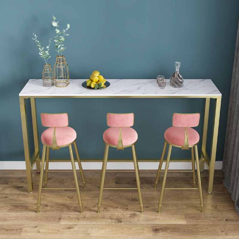 1/2/4 pièces Glam Bar Table Set Rectangle Bistro Ensemble avec haut de pierre blanc